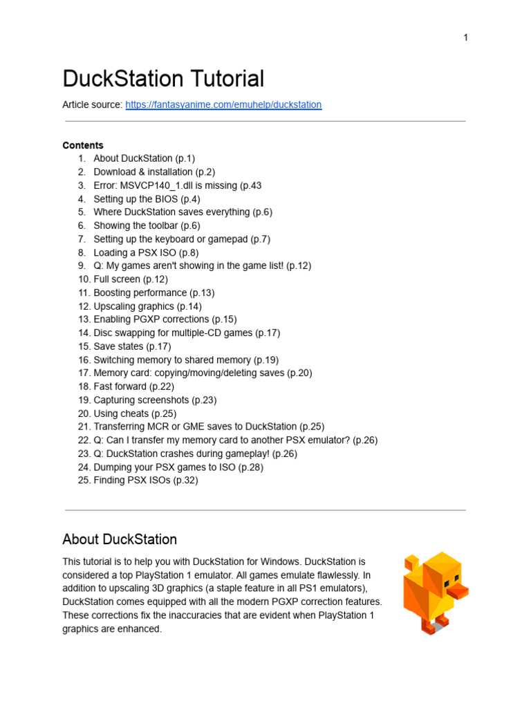 DuckStation (Windows) Tutorial | PDF | Keyboard Shortcut 