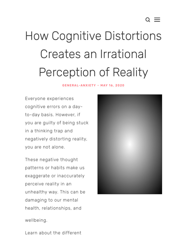 15 Common Cognitive Distortions - Mind My Peelings | PDF | Thought ...