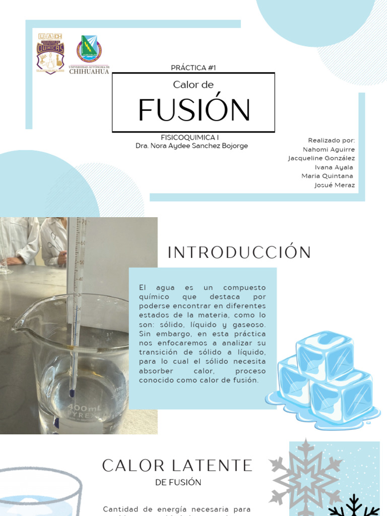 Medición del Calor de Fusión del Hielo | PDF | Calor | Temperatura