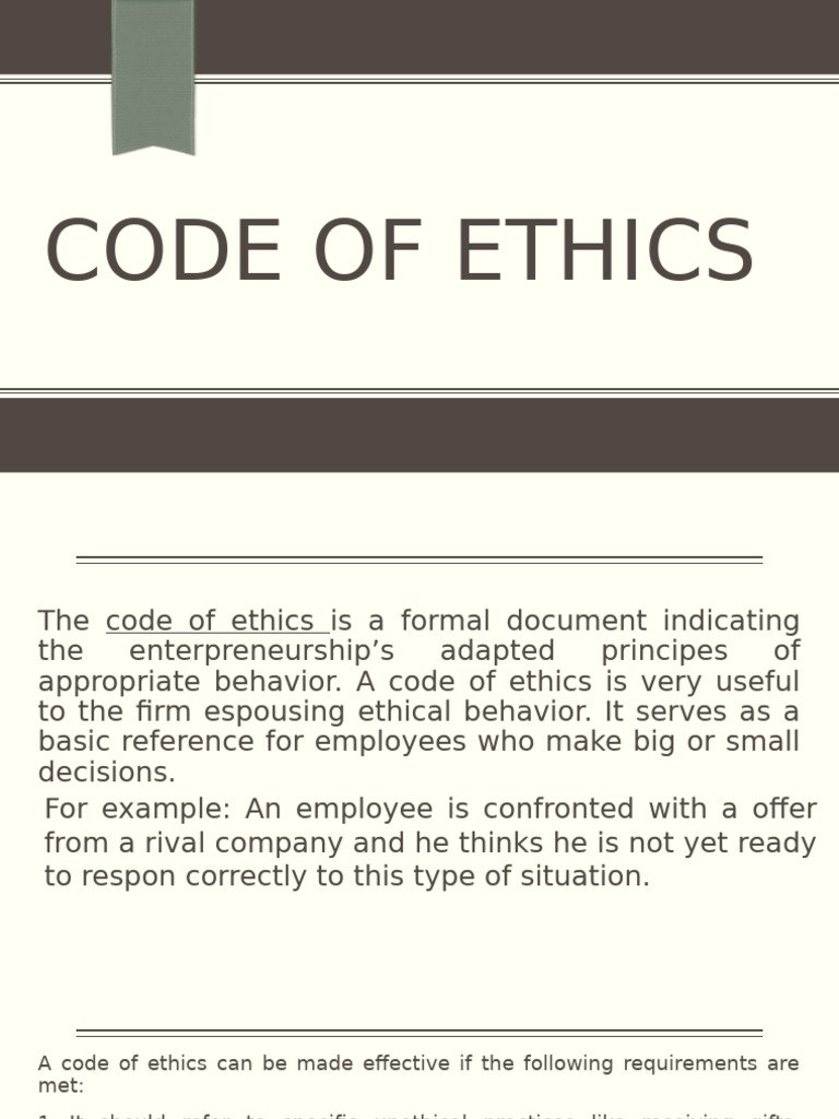 Code of Ethics | PDF