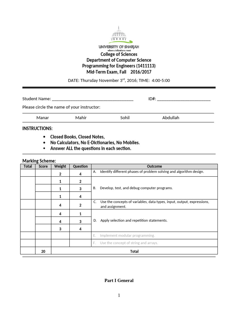 Midterm Exam - Solution | PDF | Namespace | Software Engineering