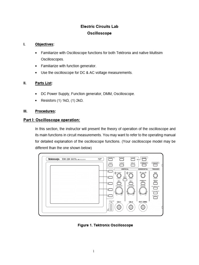 Lab Assignment Instructions - Oscilloscope | PDF | Amplitude | Voltage