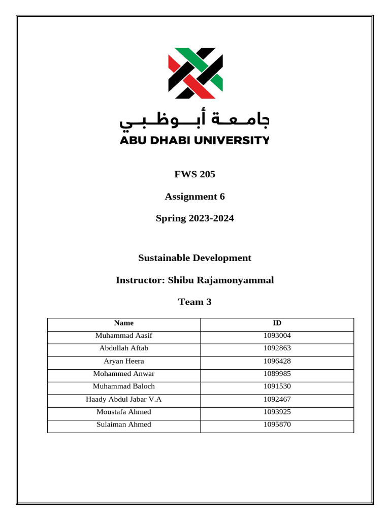 Assignment 6 Group 3 Report Final | PDF | Sustainability | Climate ...