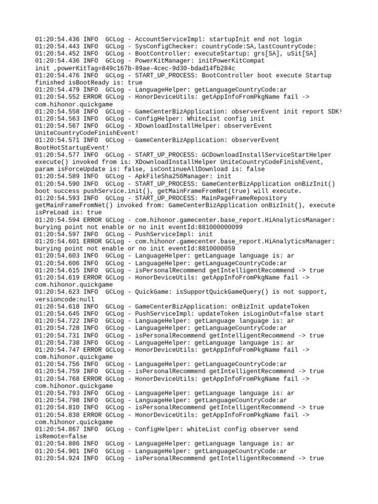 GameCenter Startup Log Analysis | PDF | Computing | Computer Engineering