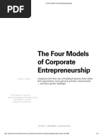 Wolcott & Lippitz, 2007. The Four Models of Corporate Entrepreneurship