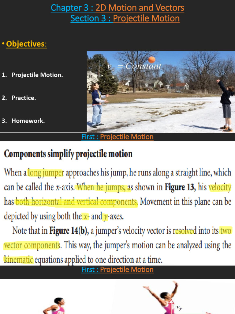Ch3 Section3 Pojectile Motion | PDF