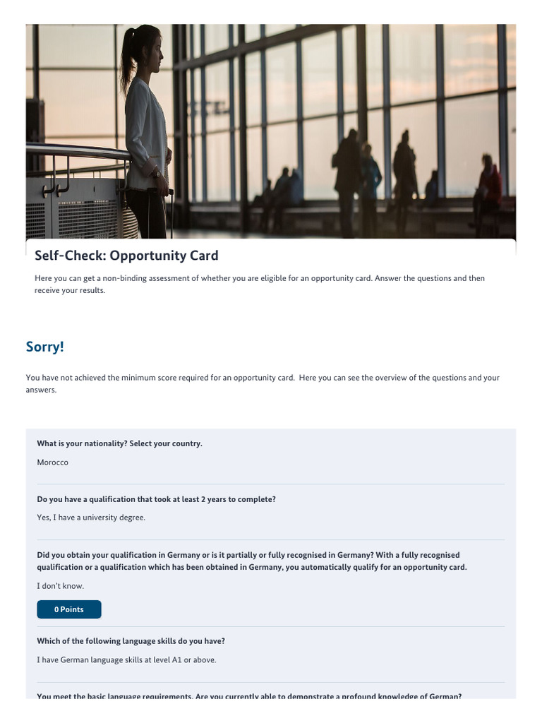 Opportunity Card Eligibility Assessment | PDF | Professional Certification
