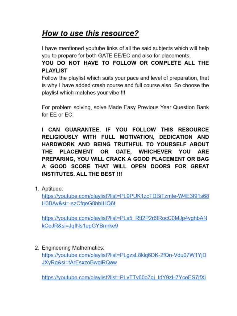 GATE Preparation Resource Guide | PDF | Computer Science | Computer ...