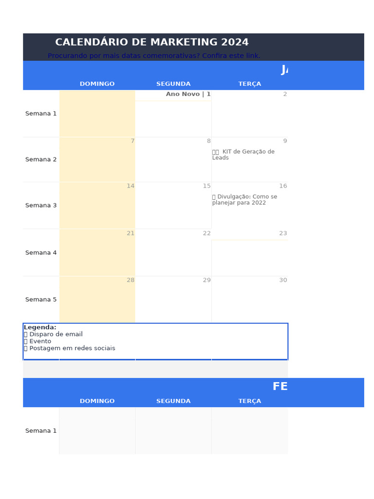 Calendário de Marketing 2024 | PDF