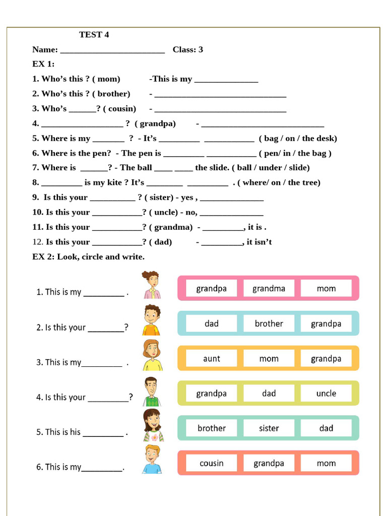 Test 4 - Unit 3 - Grade 3 | PDF