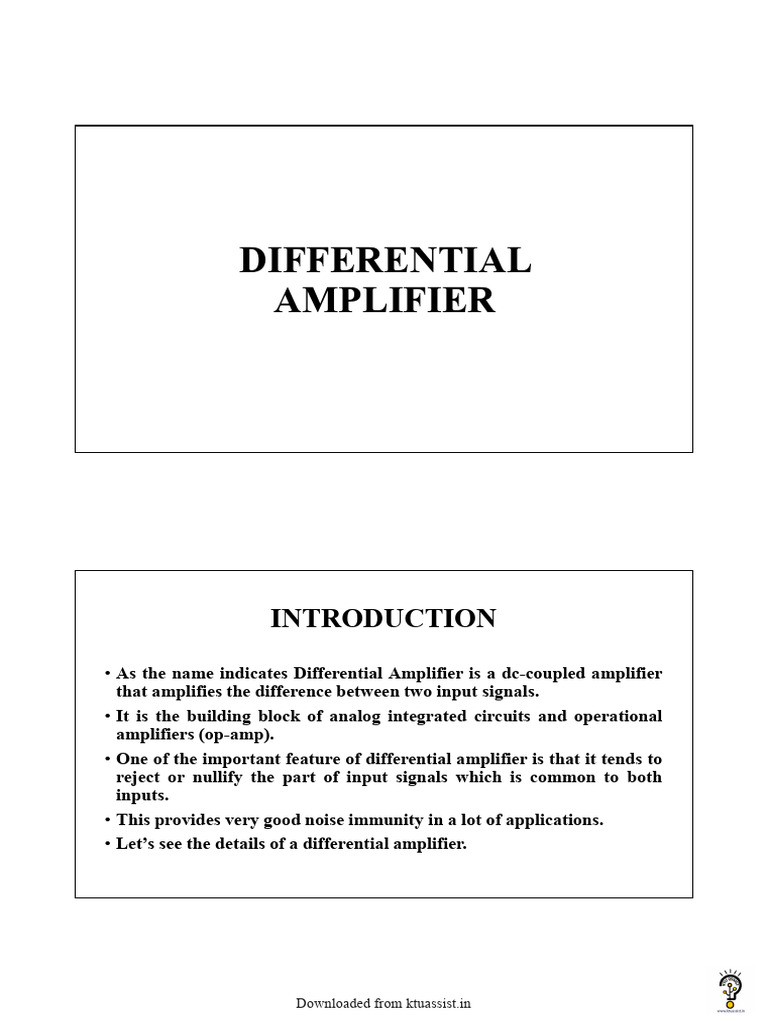 Understanding Differential Amplifiers | PDF | Operational Amplifier ...