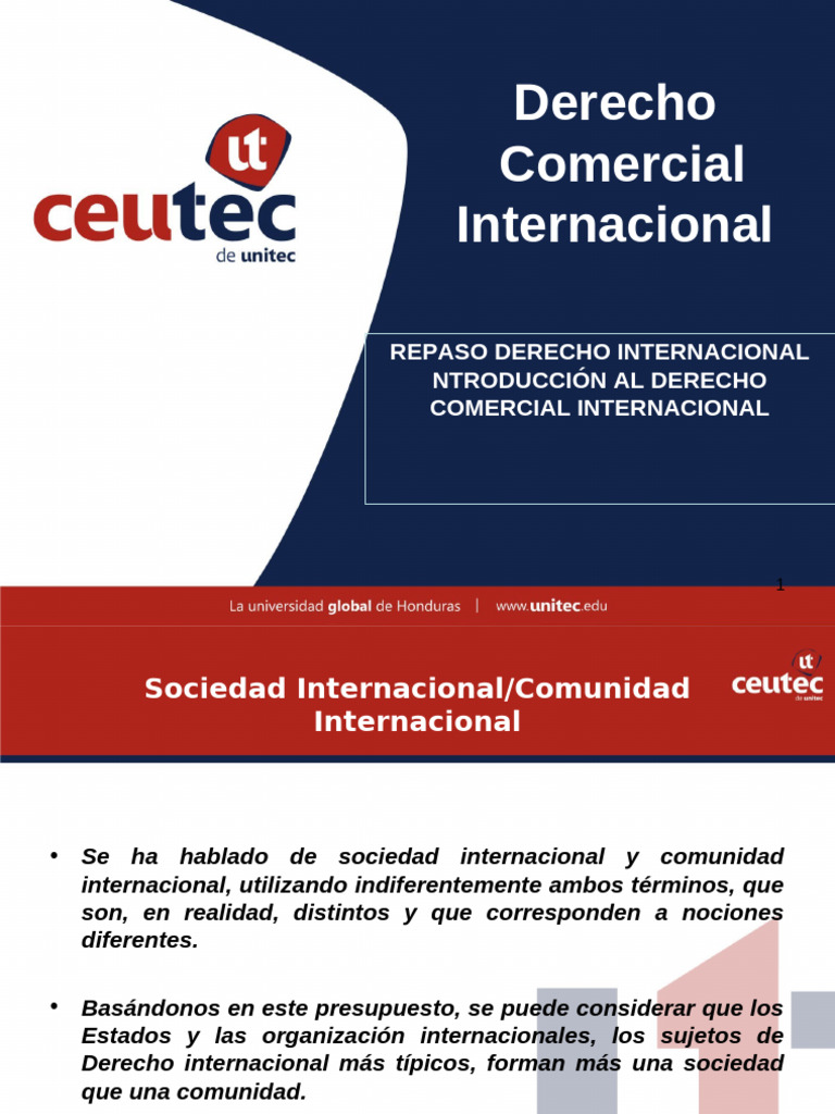 Derecho Comercial Internacional Semana 1 y 2 | PDF | Ley internacional ...