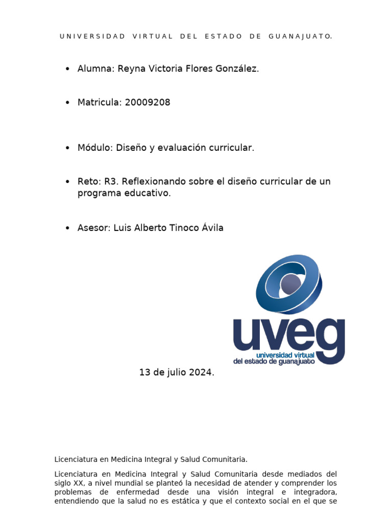 Flores Reyna R3 U1 | PDF | Plan de estudios | Aprendizaje