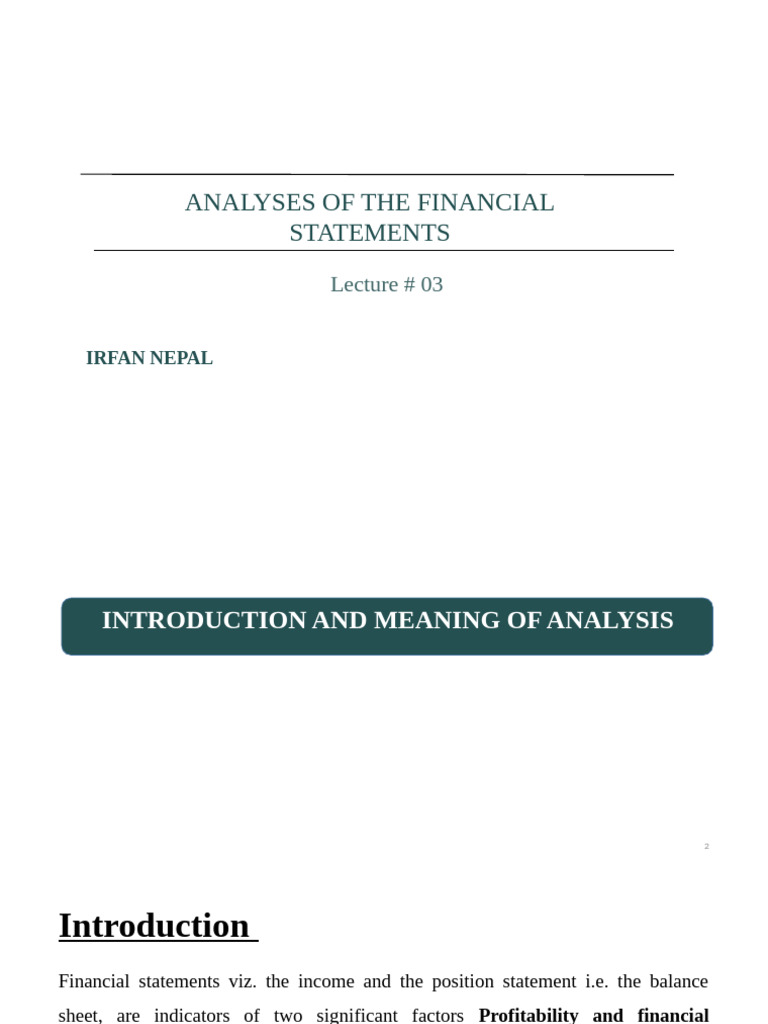 AFS Lec # 03 | PDF | Percentage | Financial Statement