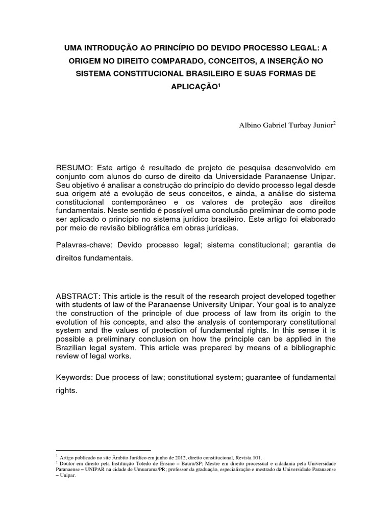 Devido Processo Legal no Brasil: Origem e Aplicação | PDF ...
