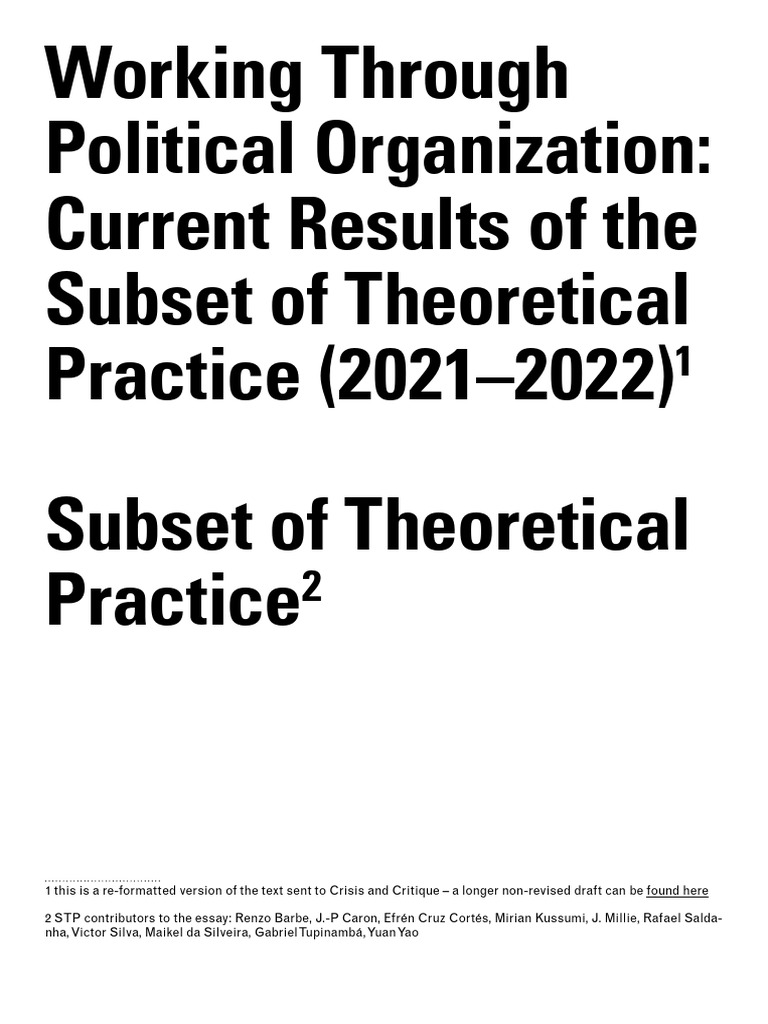 Subset of theoretical practice pdf politics history