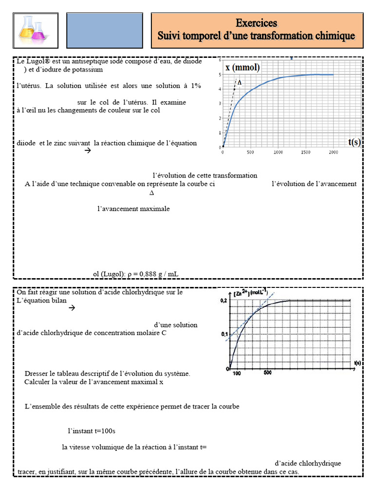 Suivi temporel des réactions chimiques | PDF | Iode | Concentration molaire
