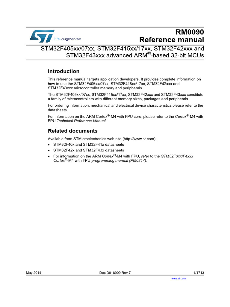 Reference Manual STM32F407VGT6 | PDF | Computer Hardware | Computing