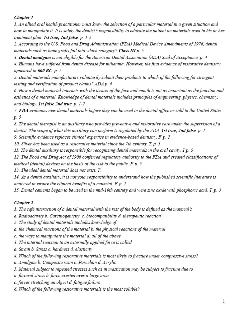 Dental Hygiene Questions | PDF | Dental Composite | Tooth Enamel