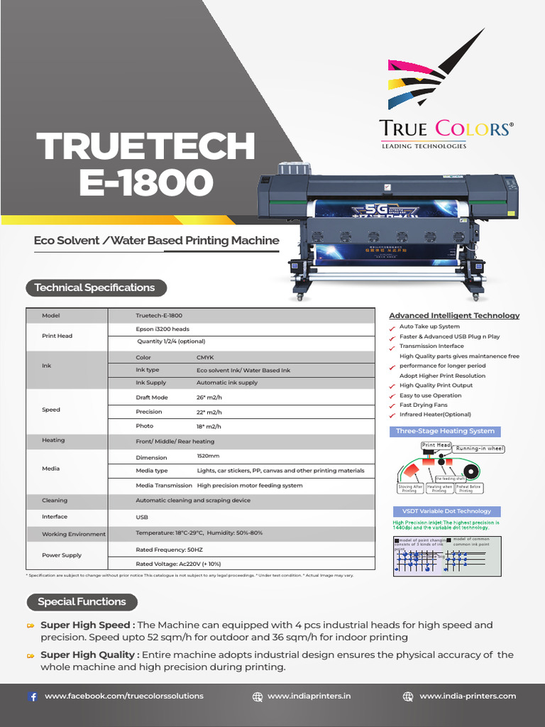 2 Feet Eco Solvent Printer Specs | PDF | Printer (Computing ...