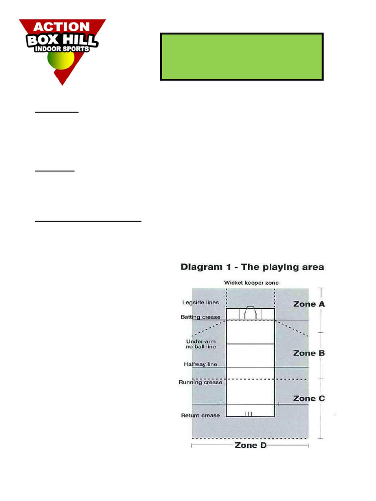 Indoor Cricket Rules Summary | PDF | Sports Rules And Regulations ...