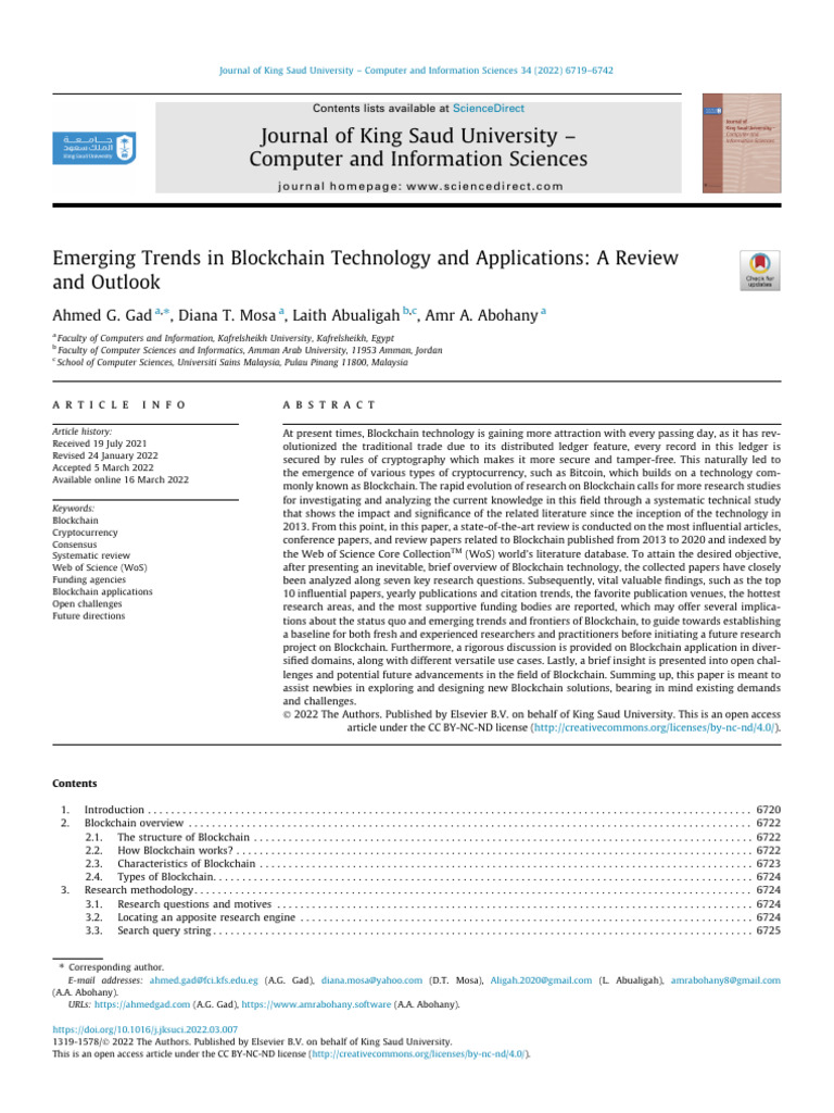 Emerging Trends in Blockchain Technology and Applications - A Review ...
