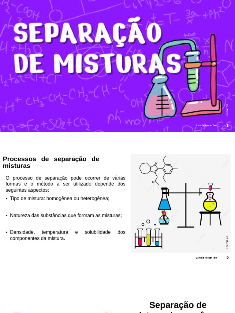 Processos de Separação de Misturas | PDF | Mistura | Química Física