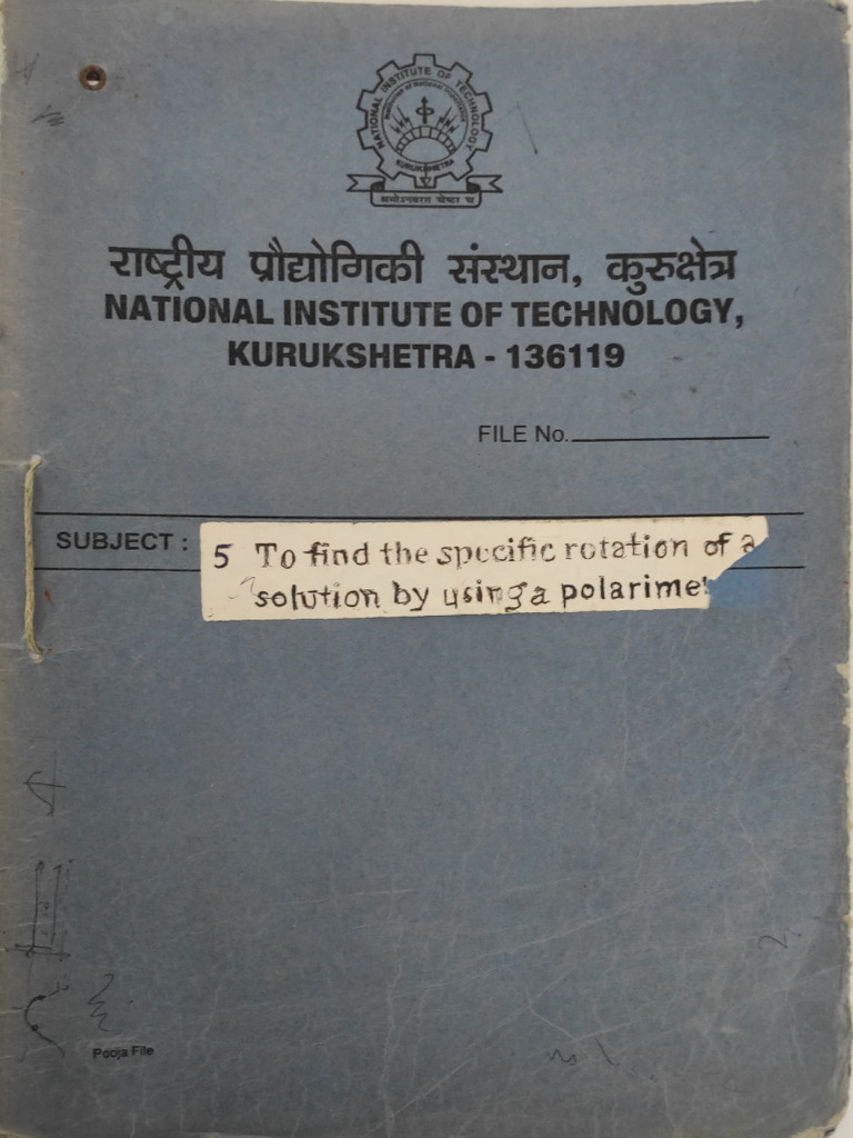 Specific Rotation Measurement Using Polarimeter | PDF | Materials ...