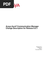 Avaya Aura Communication Manager Change Description Release 6.0.1