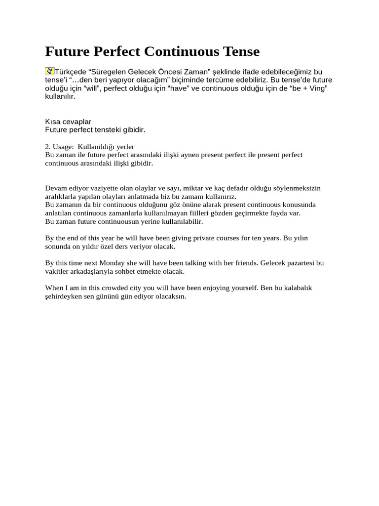 24 Future Perfect Continuous Tense Pdf