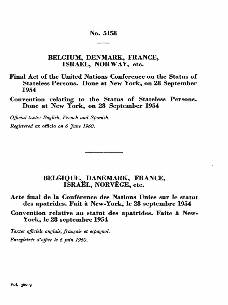 UN Conference on Stateless Persons 1954 | PDF | United Nations ...
