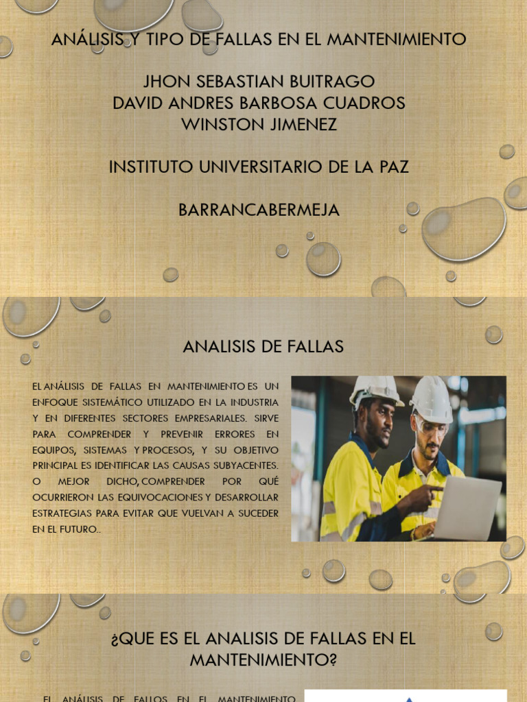 Análisis Y Tipo De Fallas En El Mantenimiento Pdf Engranaje