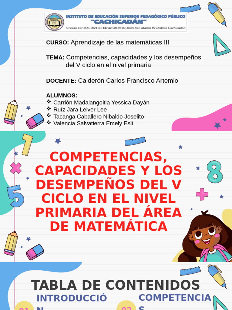 Competencias y Desempeños en Matemática | PDF | Matemáticas | Educación ...
