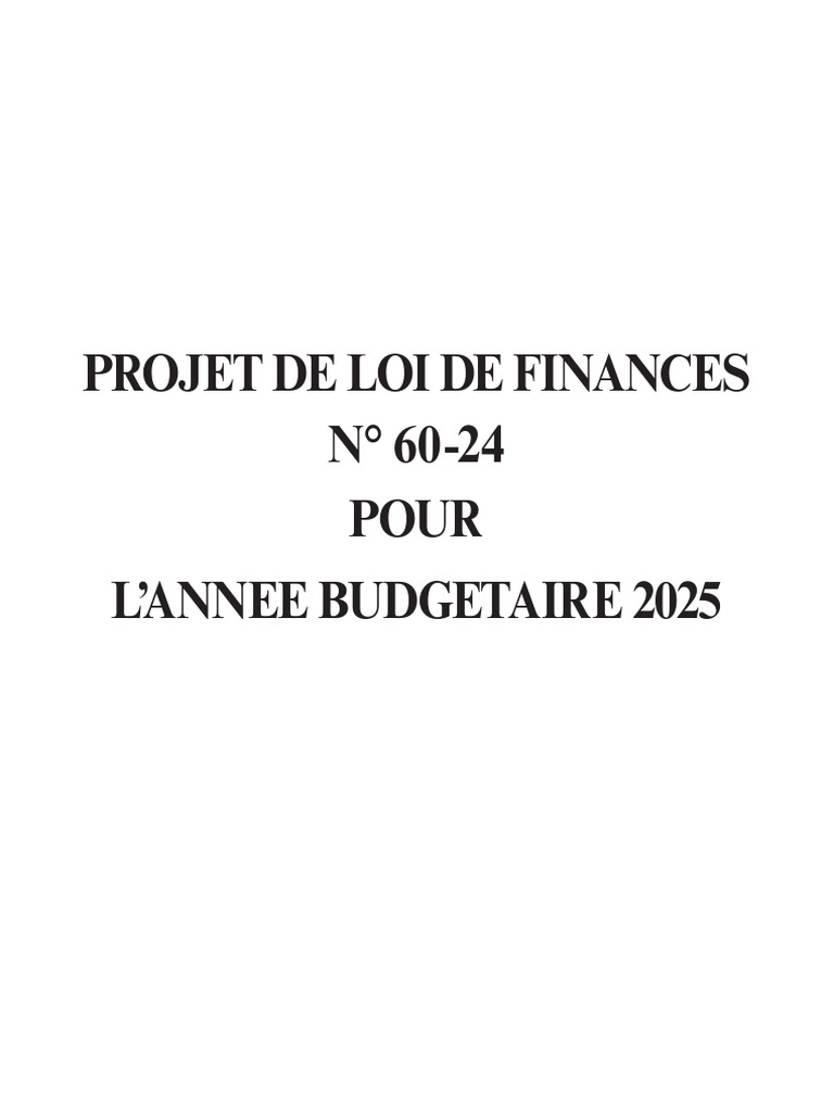 Projet de Loi de Finances 2025 Maroc | PDF | Écrou
