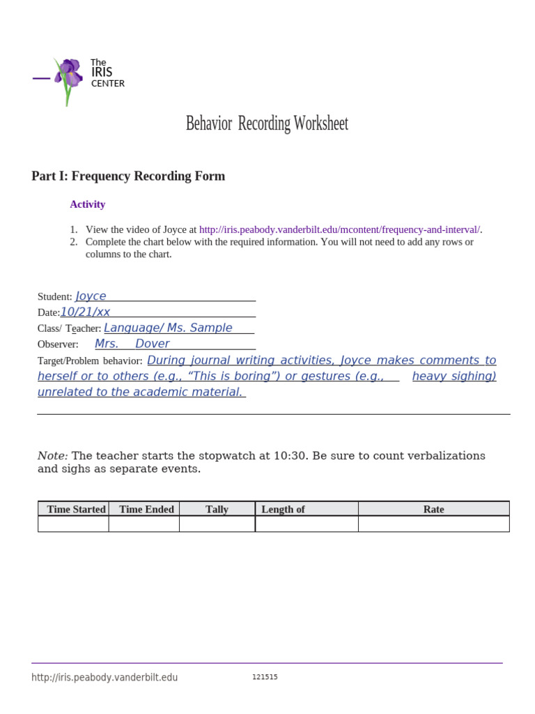 Data Collection for Behavior Analysis | PDF