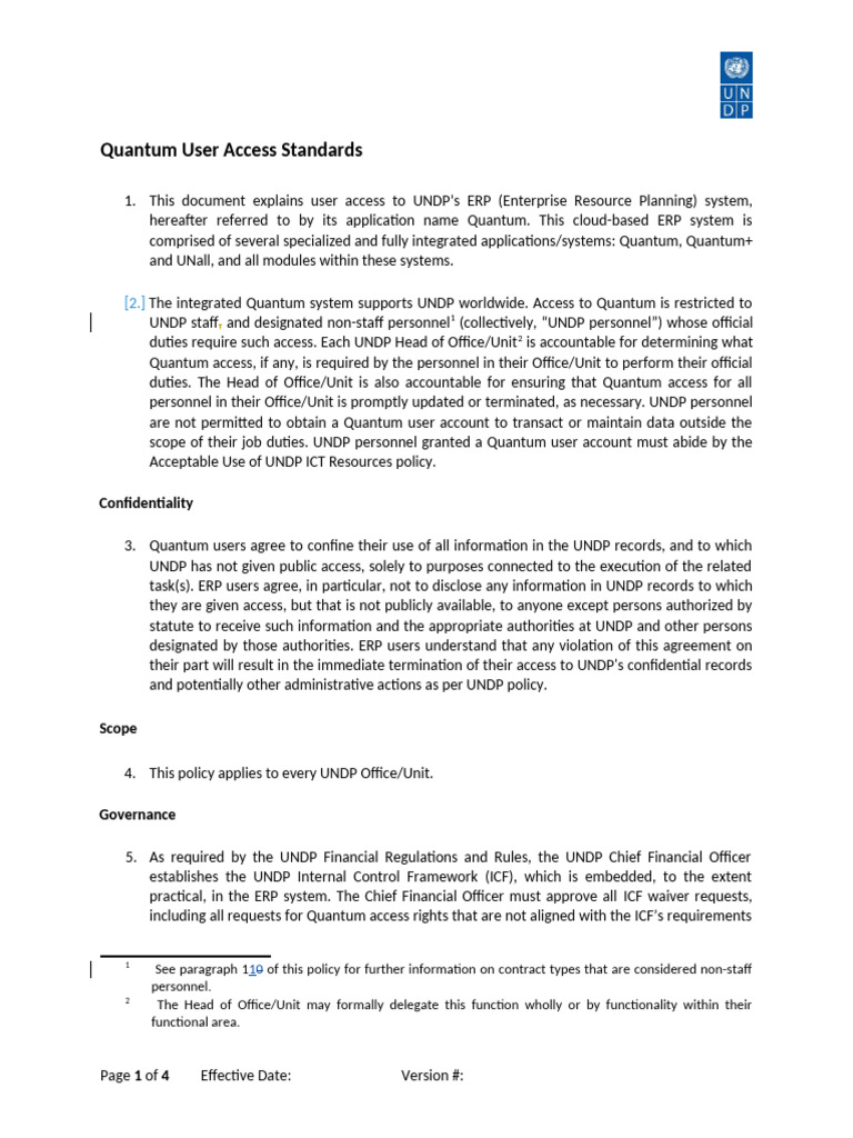 ICT - Enterprise Solutions - Quantum - User Access Standards | PDF ...