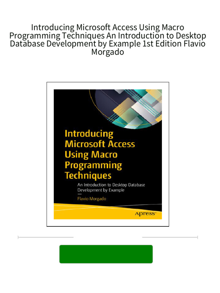 Introducing Microsoft Access Using Macro Programming Techniques An ...