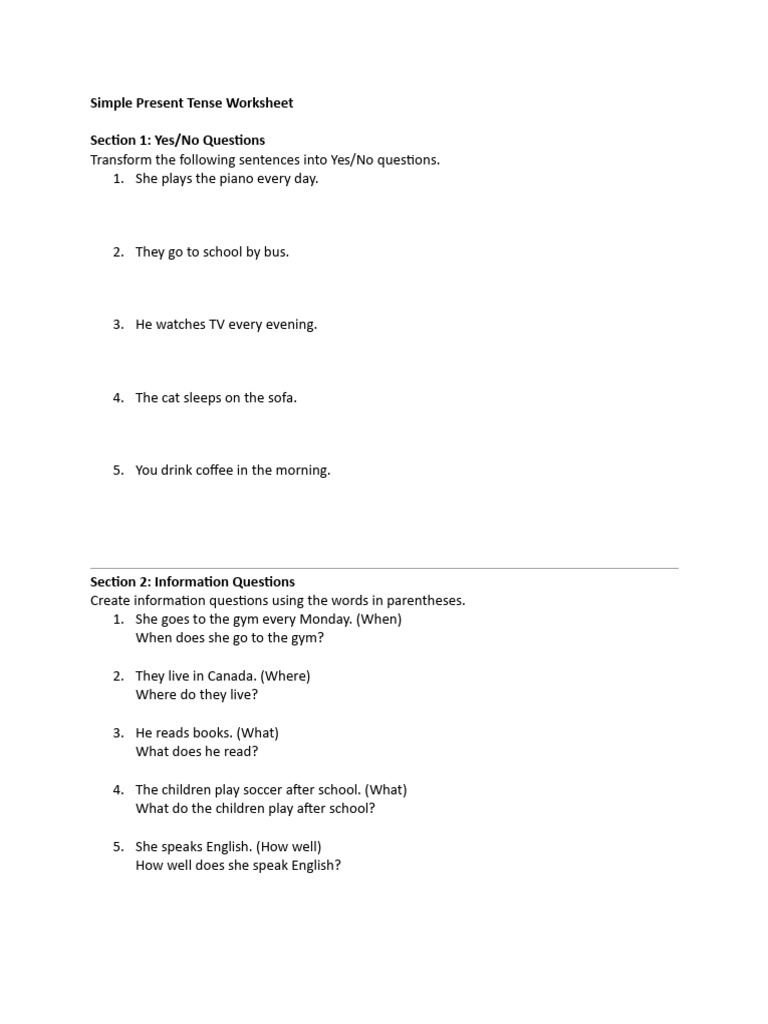 Simple Present 2 | PDF