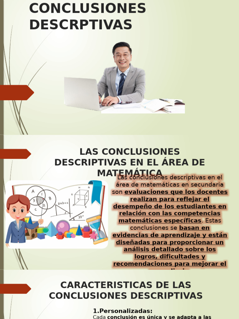 Conclusiones Descrptivas Matematica | PDF | Matemáticas | Evaluación