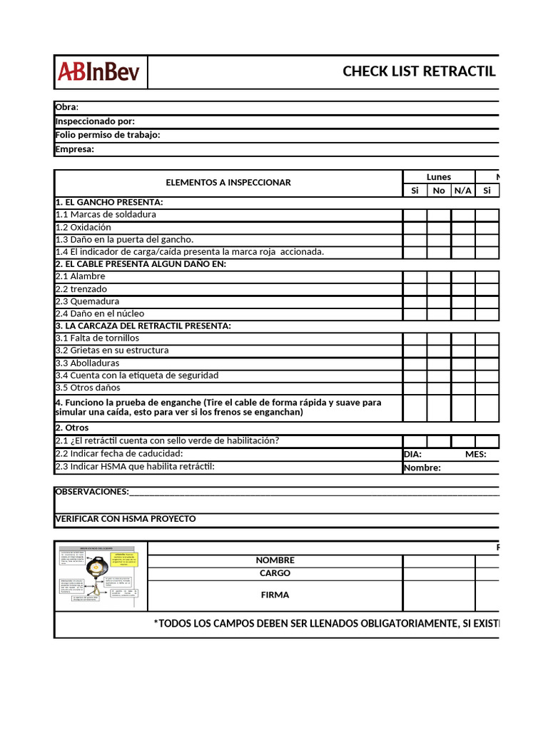 Check List Retractil | PDF