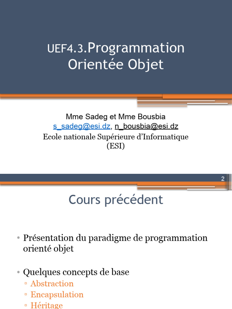 Classes et Objets en Programmation | PDF | Classe (informatique) | Java ...