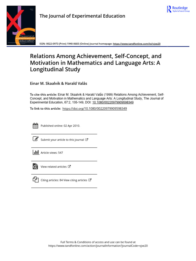 Achievement, Self-Concept, Motivation Study | PDF | Self Concept ...
