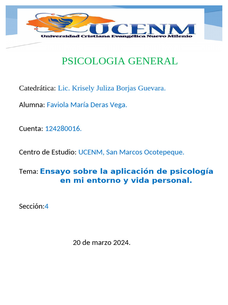 Impacto de la Psicología en Mi Vida | PDF | Sicología | Las emociones