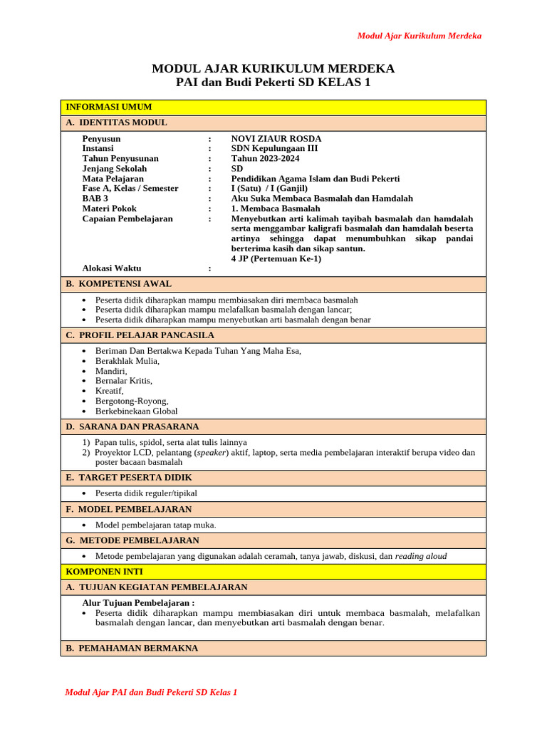 Modul Ajar BAB 3 | PDF | Karier & Perkembangan | Seni & Disiplin Bahasa
