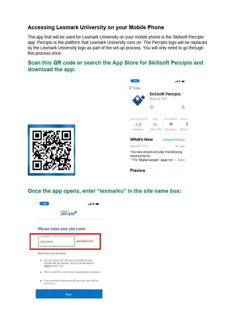 Access Lexmark University Mobile App | PDF