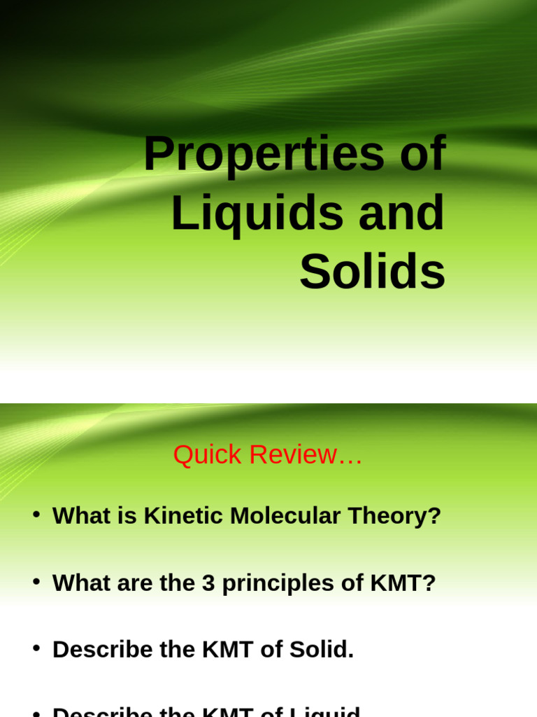 Kinetic Molecular Theory Overview | PDF | Chemical Bond ...