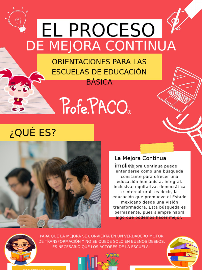 El Proceso de Mejora Continua (Editable) | PDF | Evaluación | Enseñando