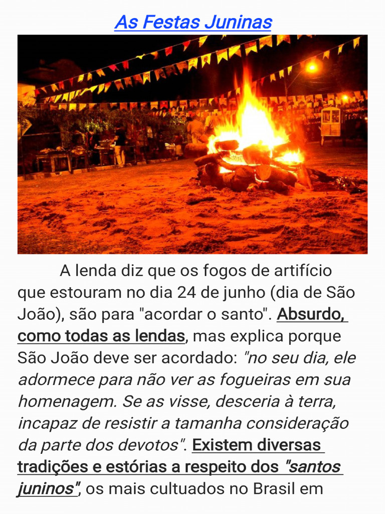 Origem Da Festa Junina | PDF