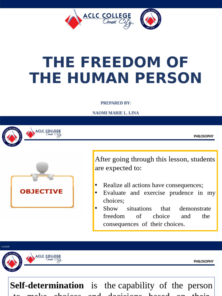 Freedom of The Human Person Philosophy | PDF | Psychology