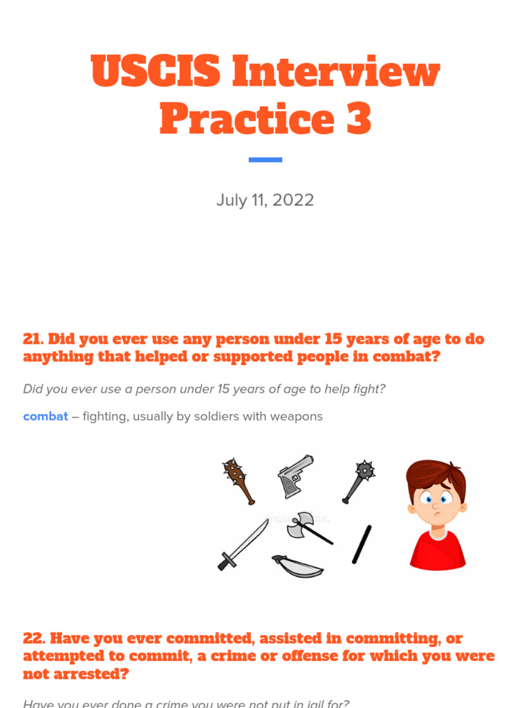 Day 18 - USCIS Interview Practice 3 | PDF | Prison | Arrest